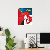 Poster "Belle Femme de mode avec Café Cup" Pop Art (Bureau à domicile)