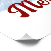 Poster Belle femme de Noël au-dessus de la neige hivernal (Coin)