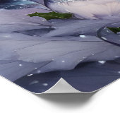 Poster Belle Femme d'hiver Floral et Neige (Coin)