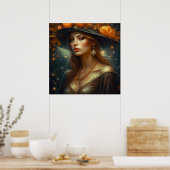 Poster Belle femme en Casquette Ethereal Ai Art (Cuisine)