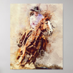 Poster belle femme équitation