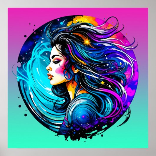 Poster Belle Femme Ethérée N'Arrête Jamais De Rêver (Devant)