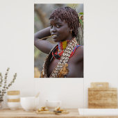 Poster Belle femme éthiopienne de Omo Valley (Cuisine)