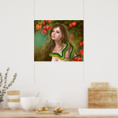 Poster Belle femme Eve et serpent. (Cuisine)