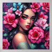 Poster Belle femme hispanique de l'anime (Devant)