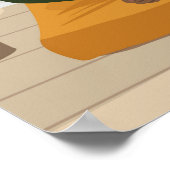 Poster Belle femme noire en courbe méditant (Coin)