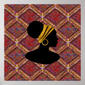 Poster Belle femme noire Silhouette II (Devant)