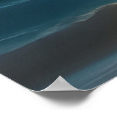 Poster Belle femme plage clair de lune océan 4 (Coin)