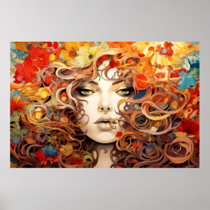 Poster Belle femme Portrait Enchanter