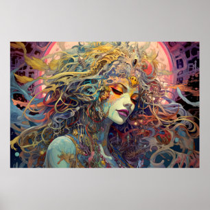 Poster Belle femme Portrait Enchanter