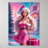 Poster Belle Fille de Noël Rose 01 (Devant)