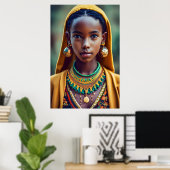 Poster belle fille d'origine centrafricaine, (Bureau à domicile)