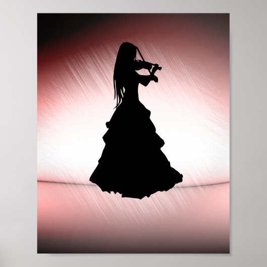 Poster Belle Fille Gitane Joue du Violon (Devant)