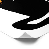 Poster Belle fille, grand chat noir Panther illustration (Coin)