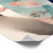 Poster Belle fille japonaise avec un chat noir (Coin)