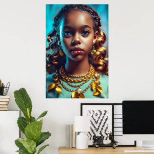 Poster Belle fille noire, Histoire des Noirs-Mois Patrimo