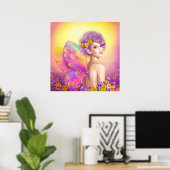 Poster Belle fille papillon fée (Bureau à domicile)