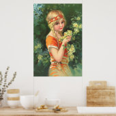 Poster Belle fille Rose (Cuisine)