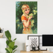 Poster Belle fille Rose (Bureau à domicile)