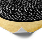 Poster Belle Fleur Black Guitare Chanson Lyrique Imprimer (Coin)