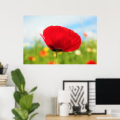 Poster Belle Fleur de Pavot Rouge (Bureau à domicile)