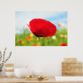 Poster Belle Fleur de Pavot Rouge (Cuisine)