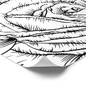 Poster Belle Fleur Monochrome, Oeuvre Graphique (Coin)