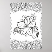 Poster Belle Fleur Monochrome, Oeuvre Graphique (Devant)
