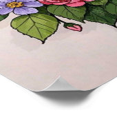 Poster Belle Fleur Pinkish Meilleure Maman (Coin)