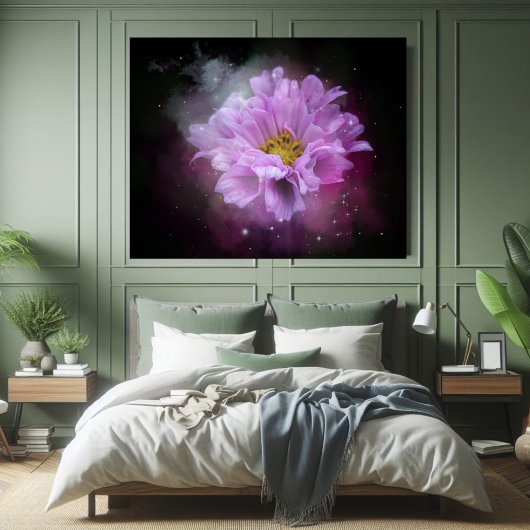 Poster Belle Fleur Rose minimaliste