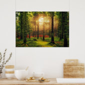 Poster Belle forêt d'été Sunrise Paysage (Cuisine)