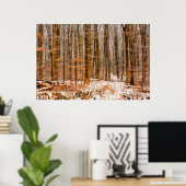 Poster Belle forêt d'hiver avec neige (Bureau à domicile)