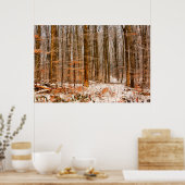 Poster Belle forêt d'hiver avec neige (Cuisine)