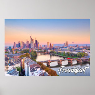 Poster Belle Francfort, Allemagne, À Sundown