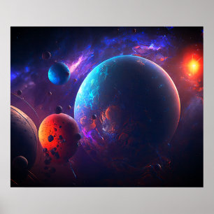 Poster Belle Galaxie Espace extra-atmosphérique Univers c