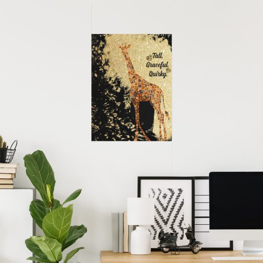 Poster Belle Giraffe Art animal moderne (Bureau à domicile)