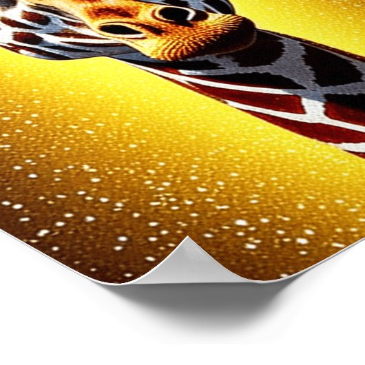 Poster Belle Giraffe avec une Parties scintillant d'or (Coin)