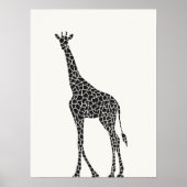 Poster Belle Giraffe sauvage noire et blanche (Devant)