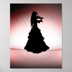 Poster Belle Gitane Joue du Violon
