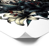 Poster Belle Goth Girl Black Lilly Flowers art (Coin)