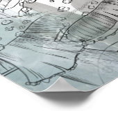 Poster Belle gothique fille avec un corbeau dessiné à la  (Coin)