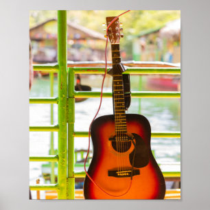 Poster Belle guitare acoustique