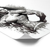 Poster Belle Gym Girl Flexant Ses Muscles (Coin)