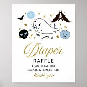 Poster Belle Halloween Baby shower Déchets Signe Raffin