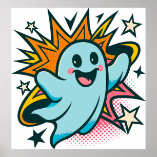 Poster Belle Halloween clipart fantôme PNG, dessin animé