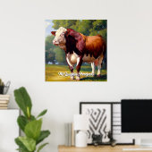 Poster Belle Hereford Bull (Bureau à domicile)