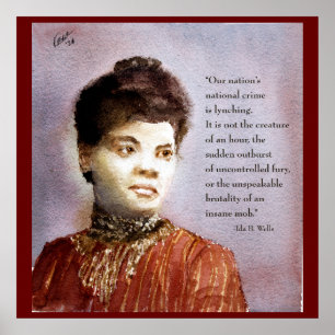 Poster Belle Ida B Wells à l'aquarelle & Portrait avec ci