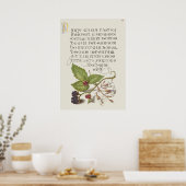 Poster Belle illustration botanique Vintage (Cuisine)