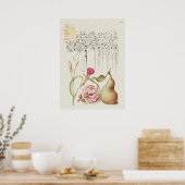 Poster Belle illustration botanique Vintage (Cuisine)