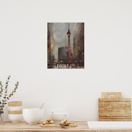 Poster Belle illustration de Berlin Alexanderplatz (Cuisine)